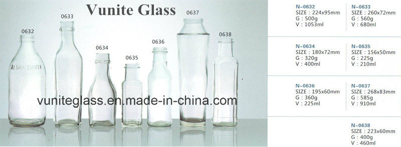 200ml-1050ml Clear Glass Beverage Bottles