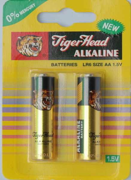 Alkaline Battery 2PCS Each Pack -Tiger Head Brand Lr06 AA Size