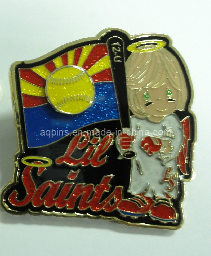 Stamped Iron Saint Lapel Pin Badge for Christmas Gift (badge-069)