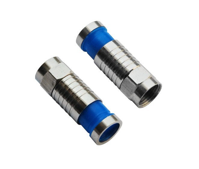 Rg59 RG6 Cable Compression Type F Male Connector RF Coax Connector