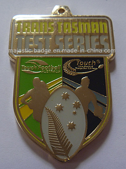 Customized Touch Gold Plating Football Medallion