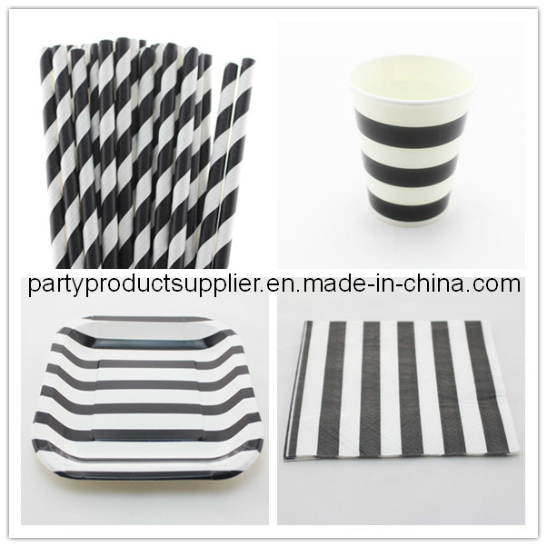 Striped Disposable Party Paper Tableware