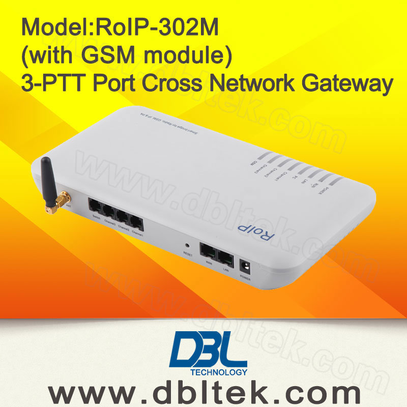 Cross-Network Gateway With 3 Ptt Channel & GSM & VoIP & SIP Server