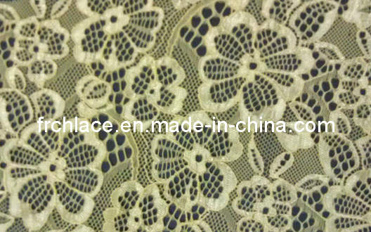 Elastic Lace Fabric / Flower Pattern Lace Fabric (FSH-D9820)