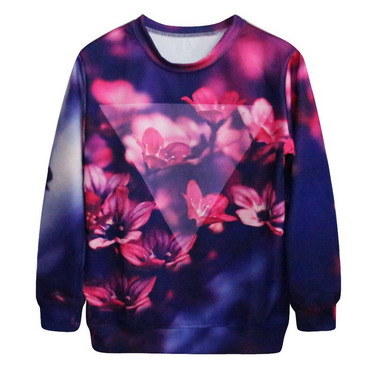Vestidos Casual Free Shipping Pullover Colorful Casual Blusas Femeninas College Hoodies Cheap 3D Flower Print Sweatshirts Female
