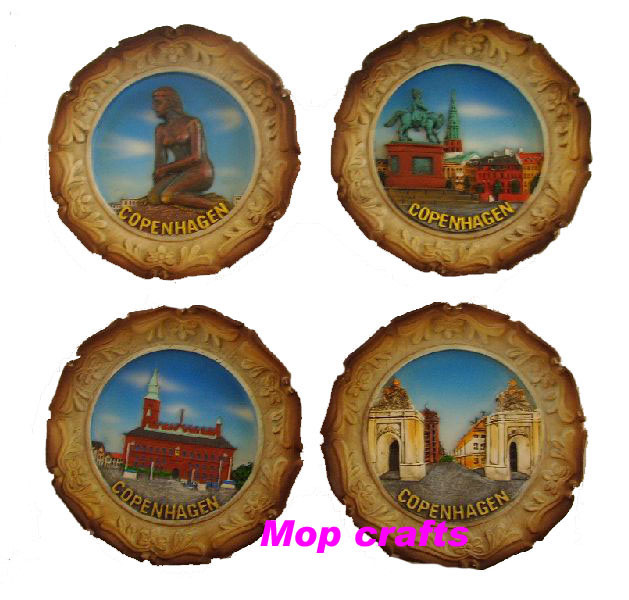 Polyresin Plate Magnet, Plate Souvenirs Magnet Crafts