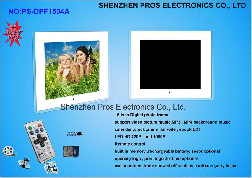 Large Size LED Digital Photo Frame with MP4 Player Album