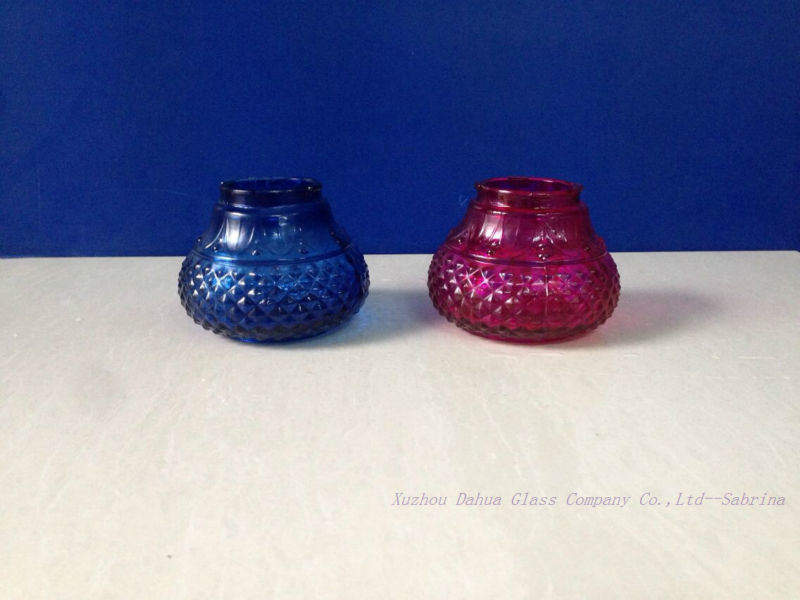 Colored Glass Candle Stick Candle Holder