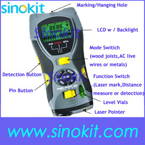 Distance Meter/Wood Stud/Metal/Voltage Detector/Laser Marker 5 In1multifunction Gauge Kc109