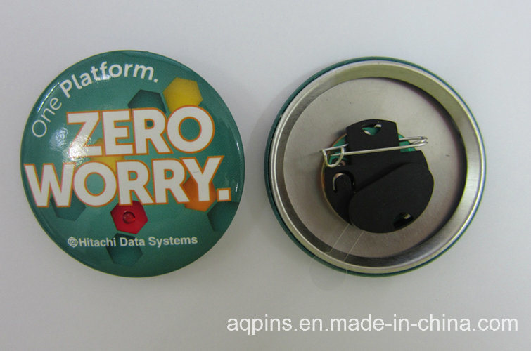 Promotion Ledf Tin Button Badge with Cmyk Print for European (button badge-31)