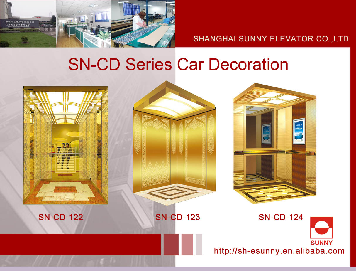 Elevator Cabin with Golden Mirror and Frame (SN-122)
