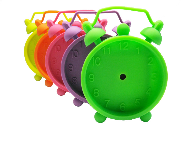 Promotional Printing Logo Kids Colorful Silicone Table Alarm Clock