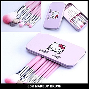 Hello Kitty 7PCS Makeup Brushes with Metal Storage Case