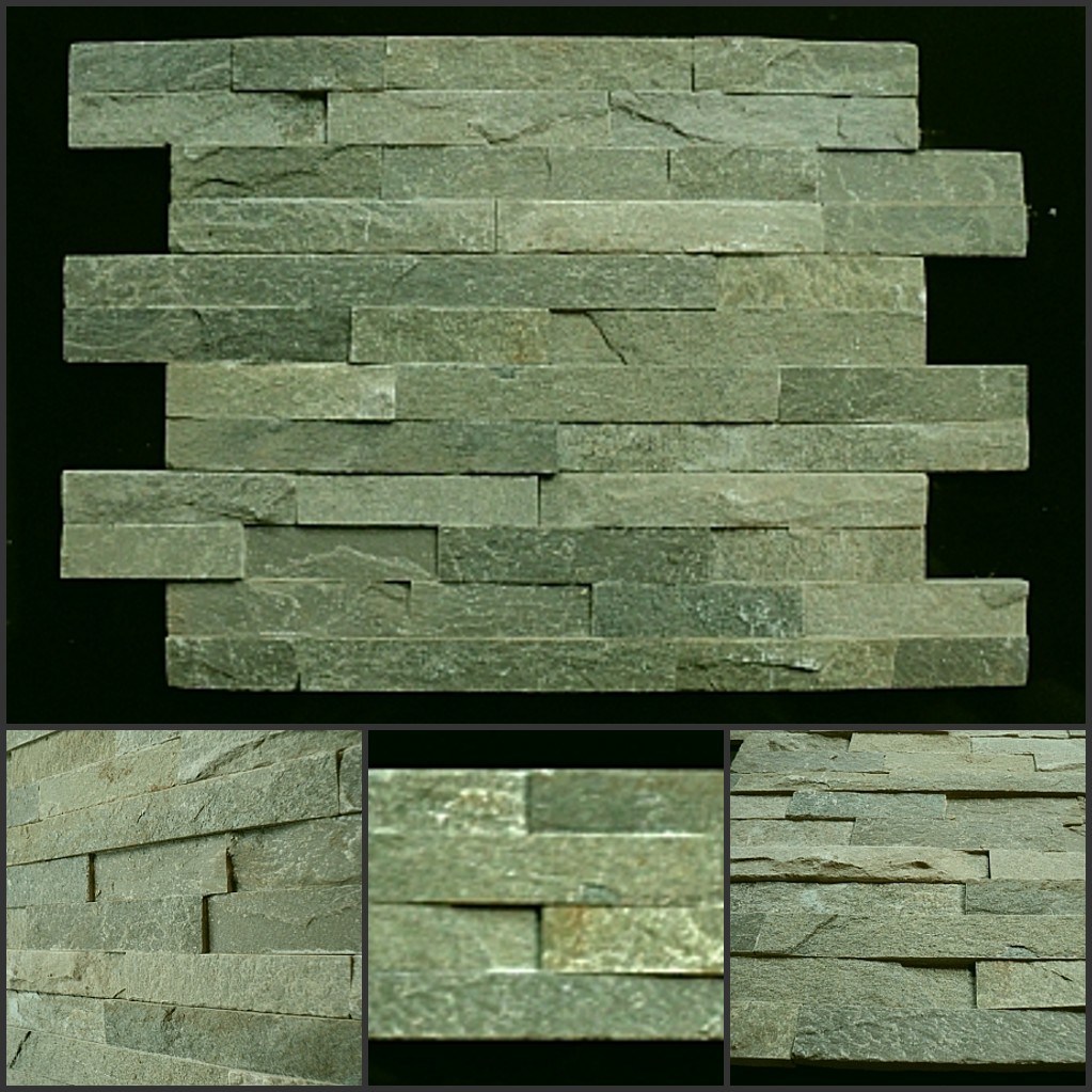 Green Grey Slate Stack Stone Veneer/Cultural Stone/Ledgestone for Wall Cladding