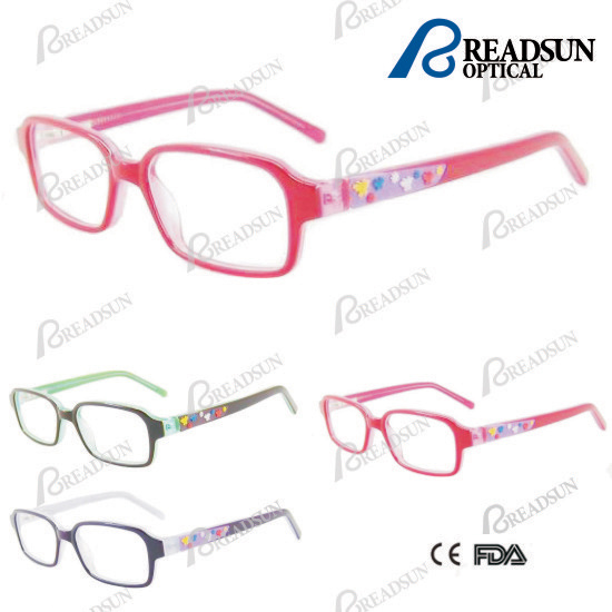 Square Acetate Teenager Optical Eyewear with Rubber Decoration (OAK512060)