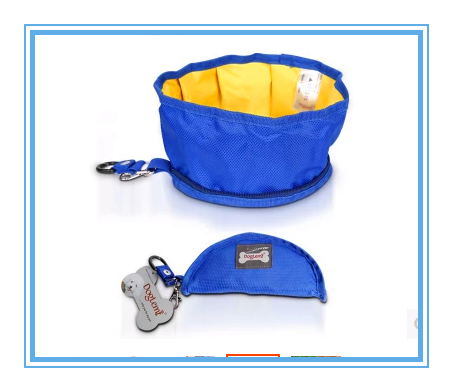 Portable Travelling Use Folding Type Polyester Pet Food Dog Bowl