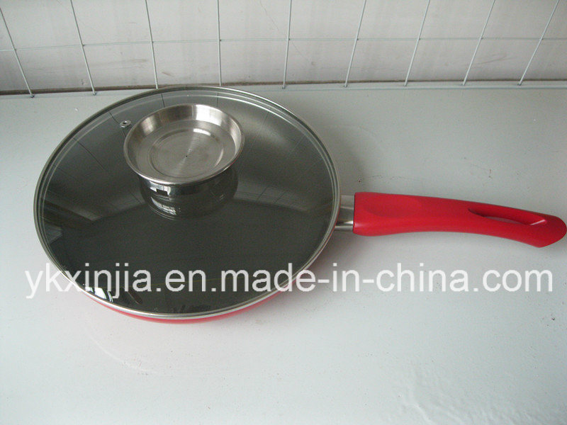 Kitchenware Aluminum Frying Pan with Knob for Pouring Oil Cookware