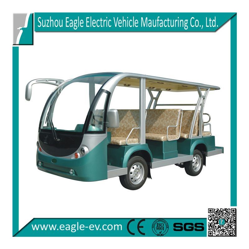 Passenger Car, 11 Seat, Widely Used by Resort, Hotel, Park, Zoo, 72V 5kw, Curtis Controller, Automatic Drive System