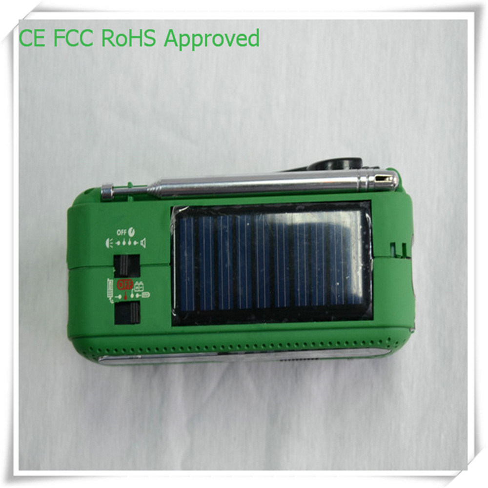 Lithium Battery USB Port 3 LED Light Solar Power Radio