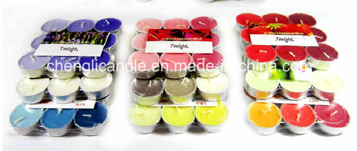 Colorful and Aroma Tea Light Candle in Aluminum Holder