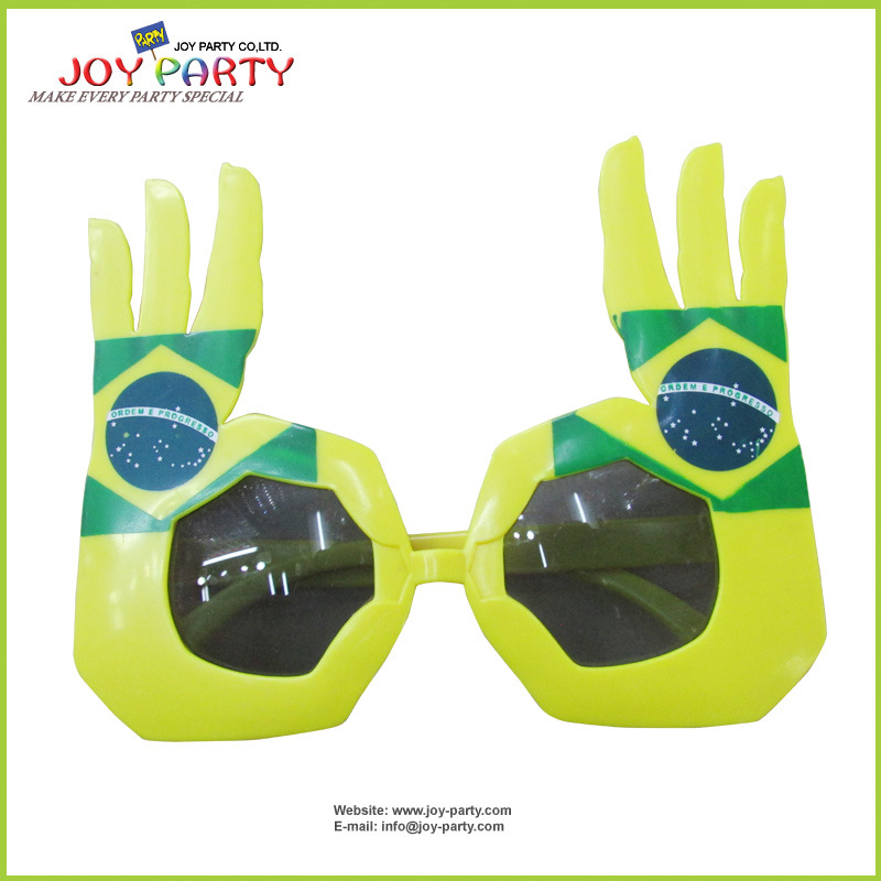 Plastic Party Glasses for Brizil Soccer Fans