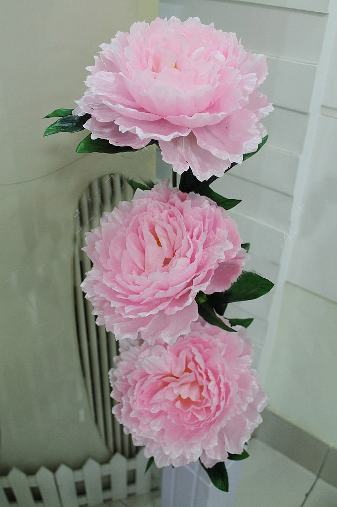 New Artificial Peony Silk Flowers Fake Leaf Home Hotel Wedding Party Decoration