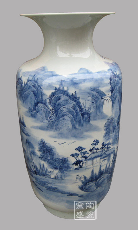Home Decorate Ceramic Vase for Bule and White Design