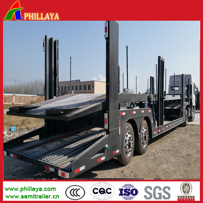 Double Axles Hydraulic Cylinder System Car Transport Trailer