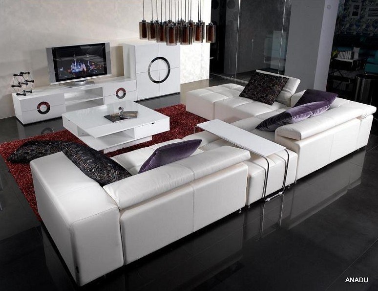 American Style White Color Sectional Sofa of Furniture