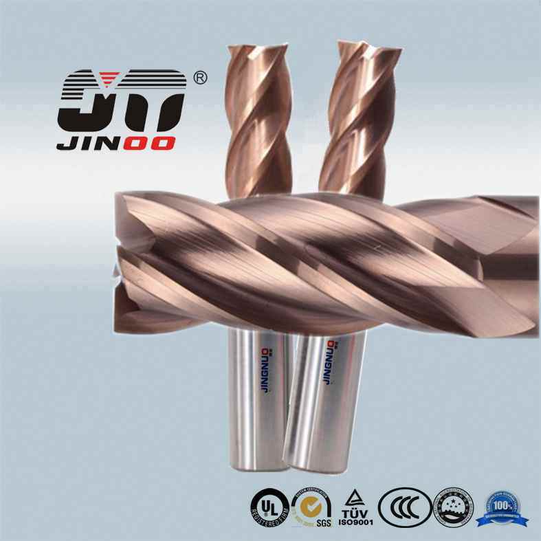 4 Flutes High Speed Solid Carbide Cutting End Mill Tools