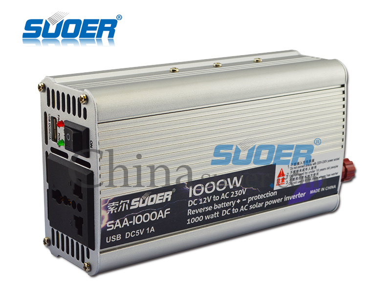 Suoer Power Inverter 1000W Inverter 12V to 220V (SAA-1000AF)