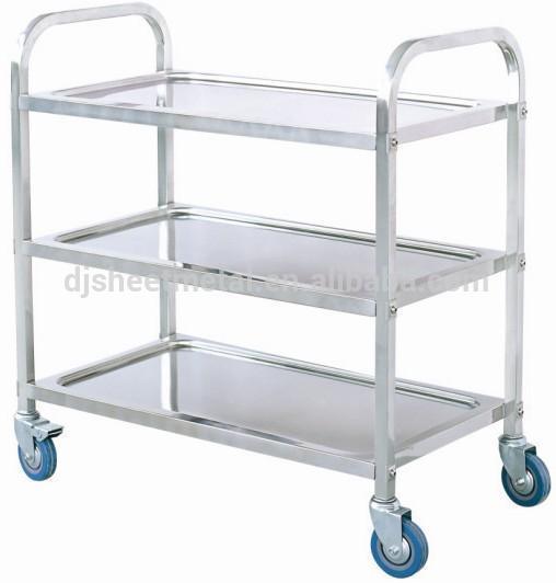 Three-Layer Stainless Steel Dining Cart