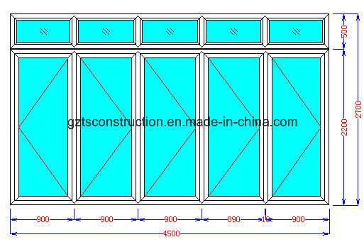 Double Glazing Aluminium Bifold Door / Double Glazed Aluminum Folding Door