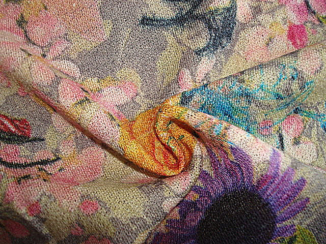 100% Wool Print Jersey Knit Fabric
