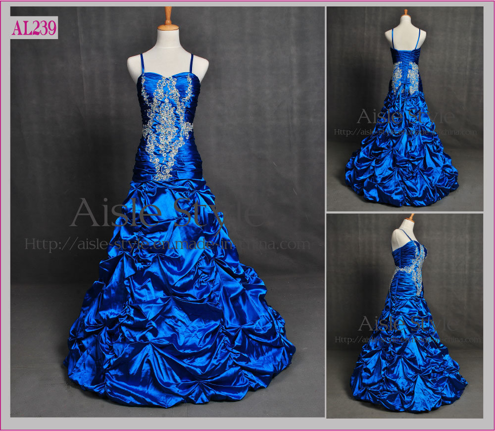 Empire Spaghetti Strap a-Line Evening Gown/Evening Dress/Bride Dress (AL239)