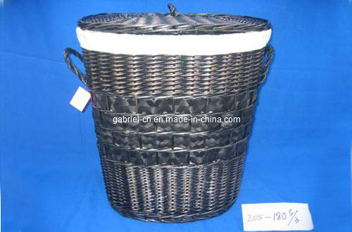 Grey Round Laundry Basket (205-180)