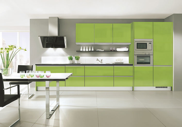 Liner Modern High Gloss UV Grey Lacquer Kitchen Cabinet