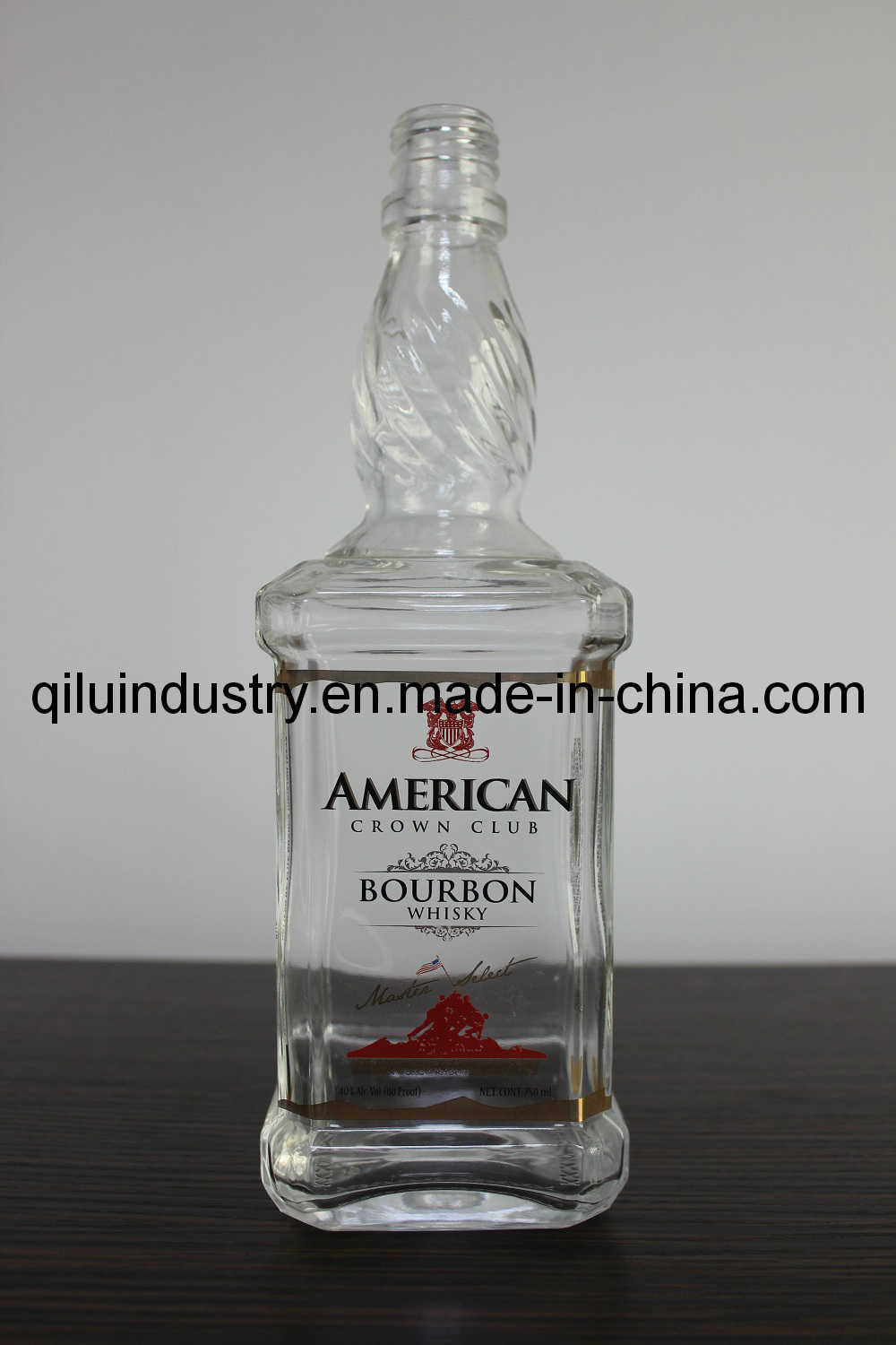 Personalized 750ml Glass Bottle Transparent Beverage