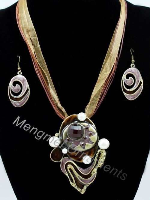 Pearl Necklace Jewelry Set (NKS0453-C) 