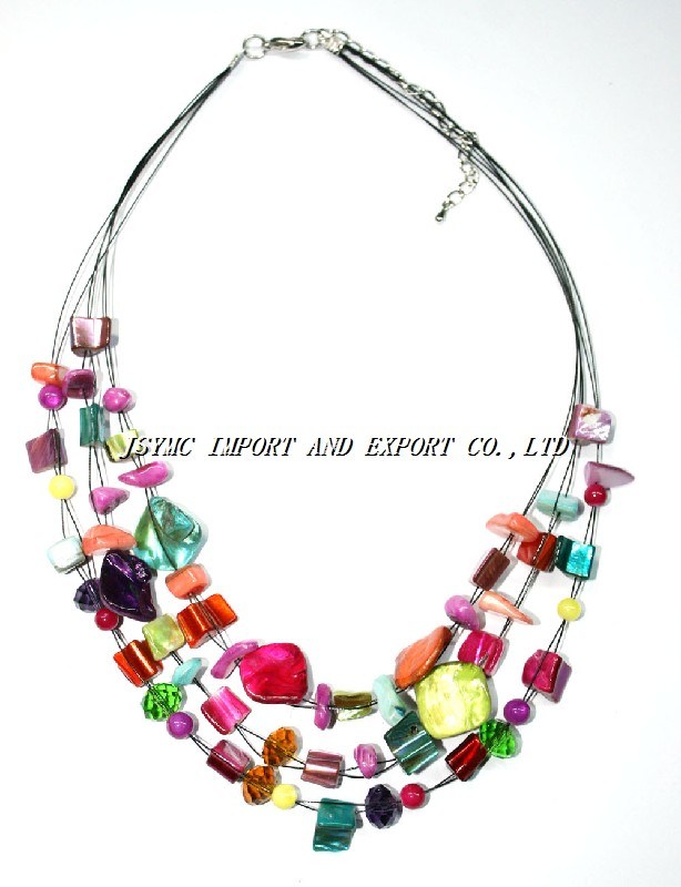 Polymer Clay and Crystal Necklace (JSY-J0050)