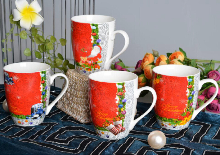 Holiday Decorative Porcelain Mugs for Christmas
