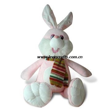 Stuffed Scarf Easter Pink Rabbits Toy