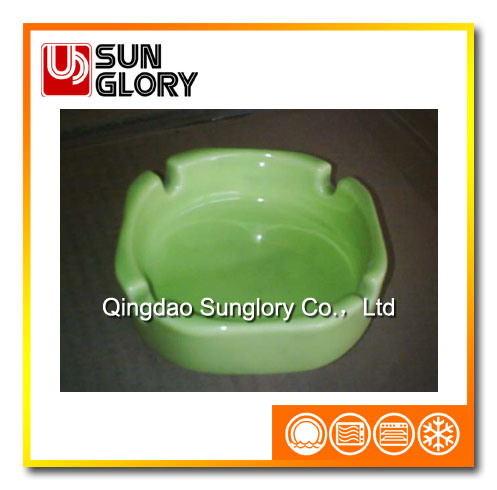Square Color Glazed Ceramic Ashtray Yg017