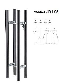 Stainless Steel Handle with Lock for Galss and Wooden Door (JD-L05)