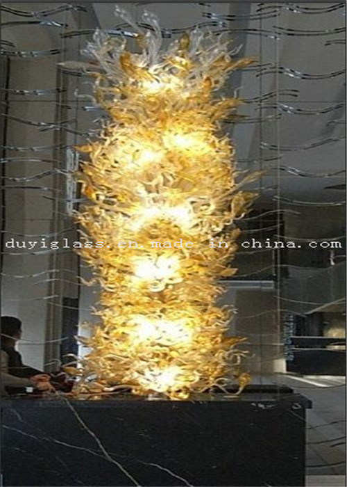 Golden Art Blown Glass Craft Sculpture for Decoration