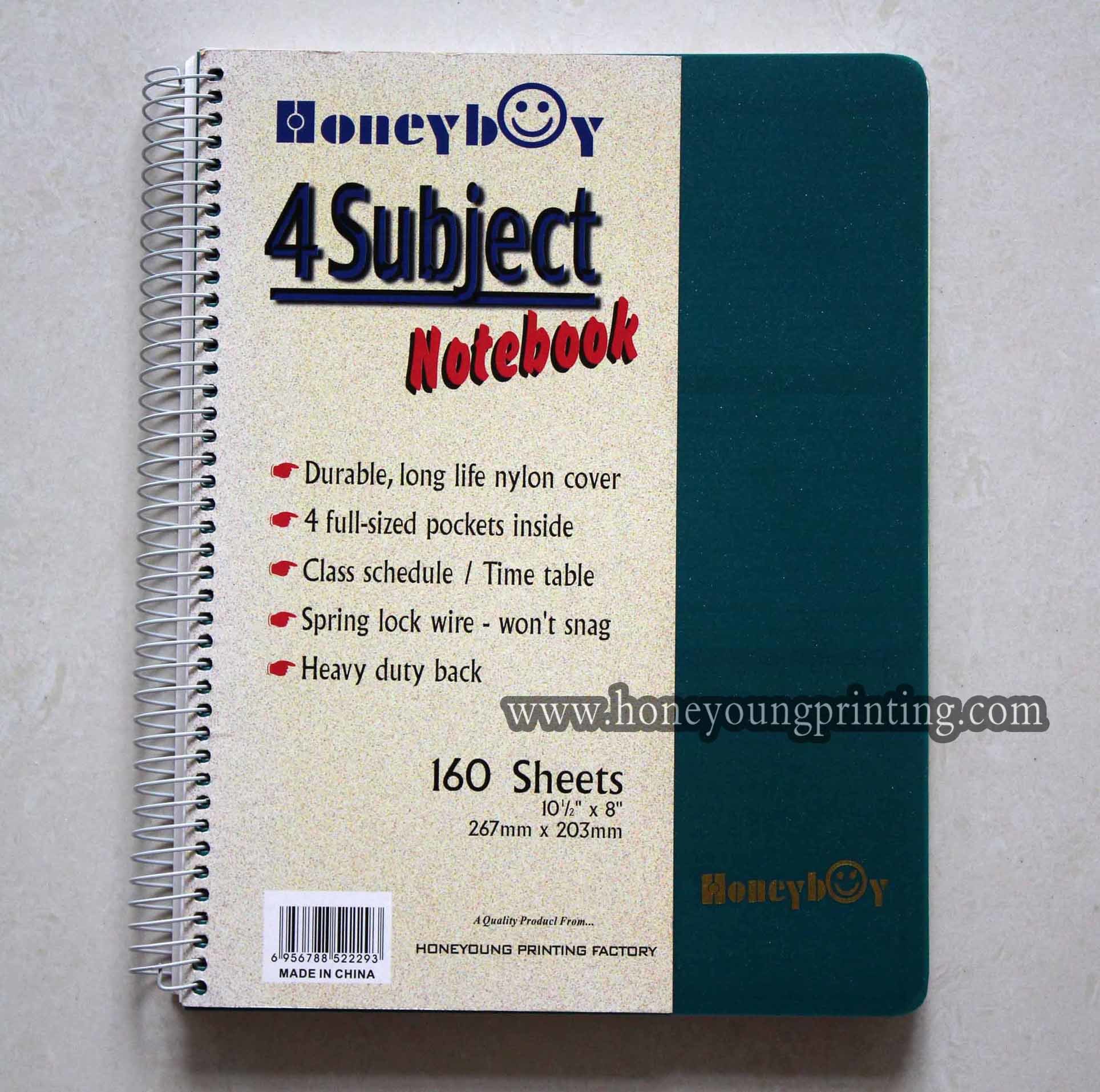 4 Subject White Spiral Notebook