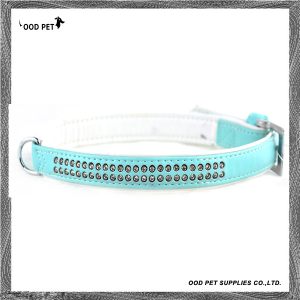 Baby Blue Crystal Rows Pet Products, Pet Collars ,Dog Collar (SPC297-1)