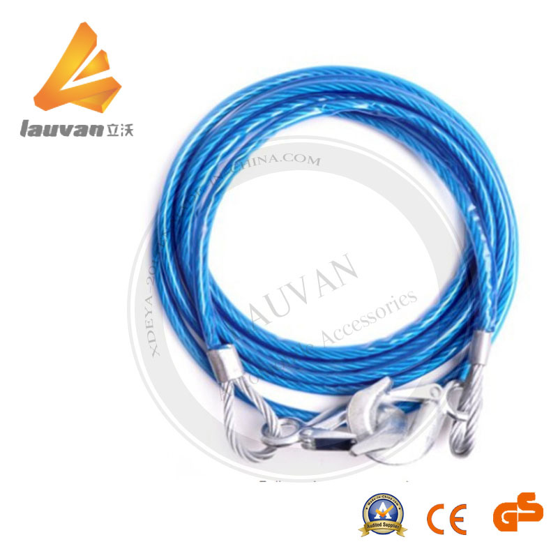 Blue Color PVC Cover Tow Rope with Wire Rope Material