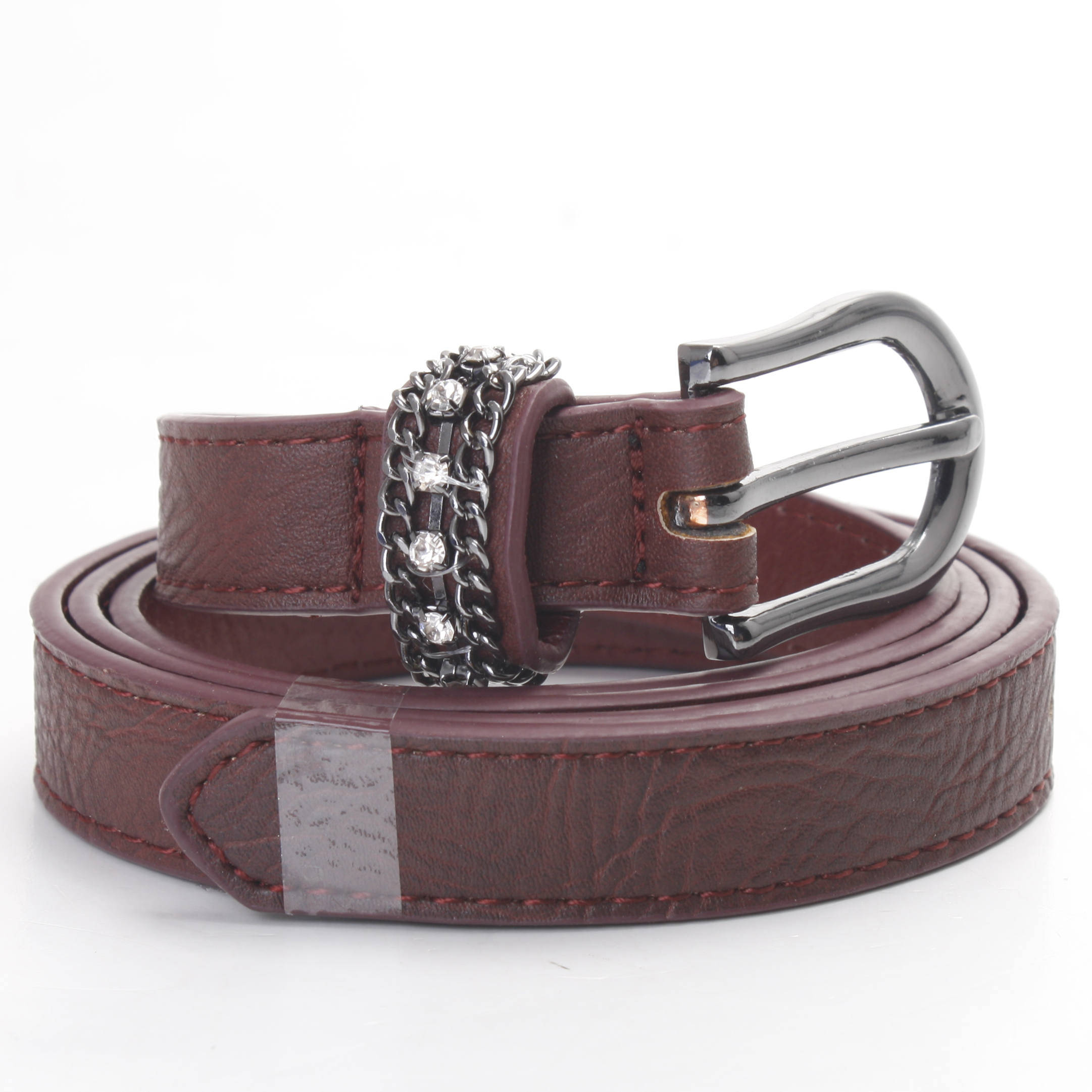 2015 Fashion Woman Latest Design PU Leather Belt with Chain