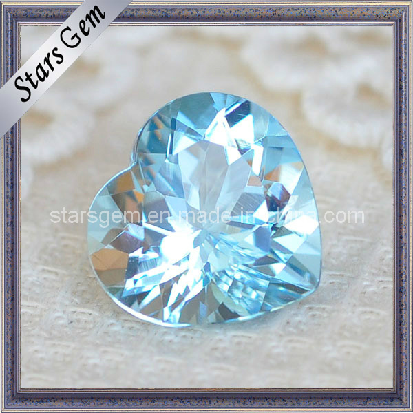 Shinny Heart Shape Aquamarine Natural Gemstone